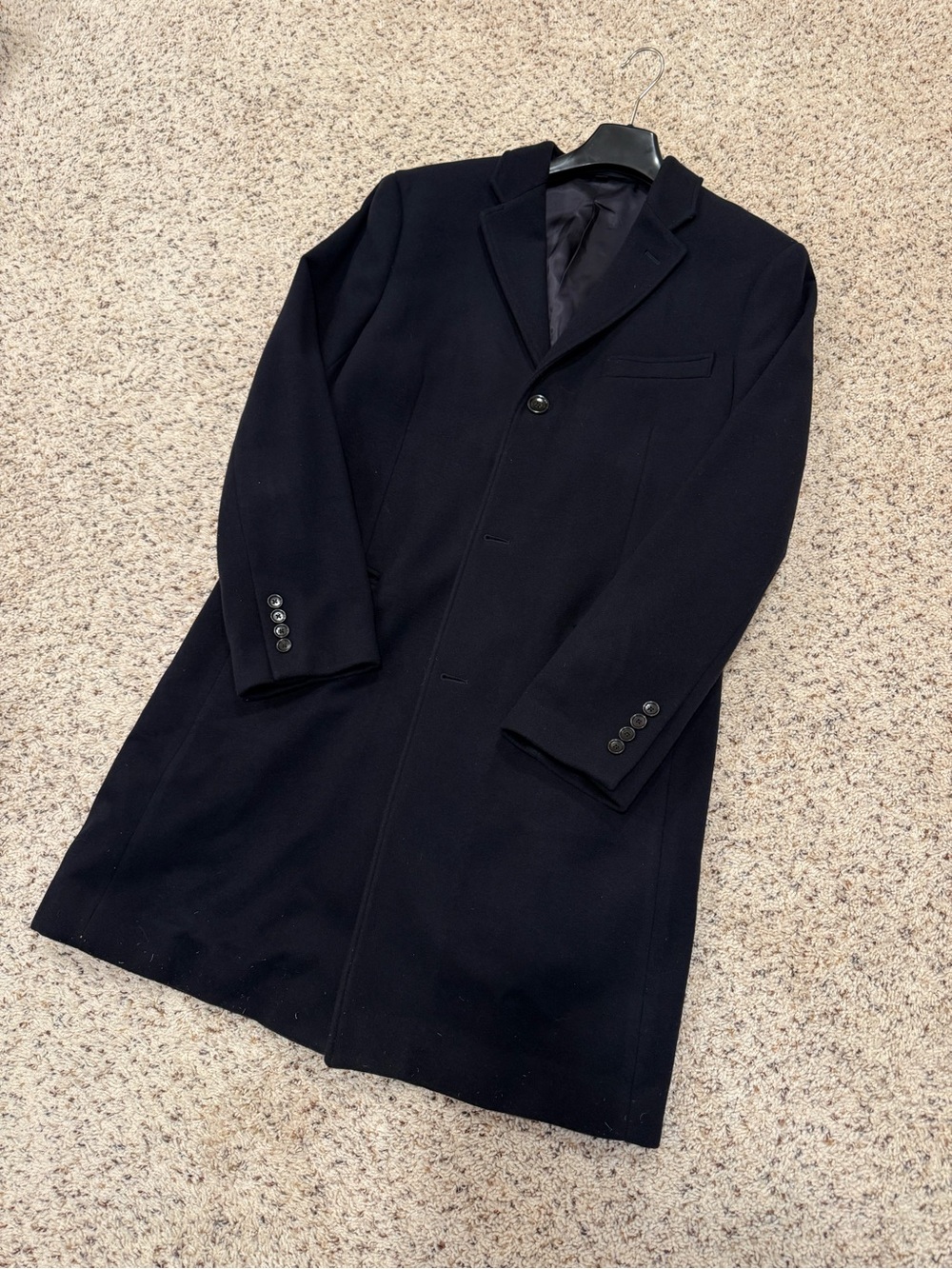 J. Crew Ludlow Black Wool Cashmere Mens Dress Coat